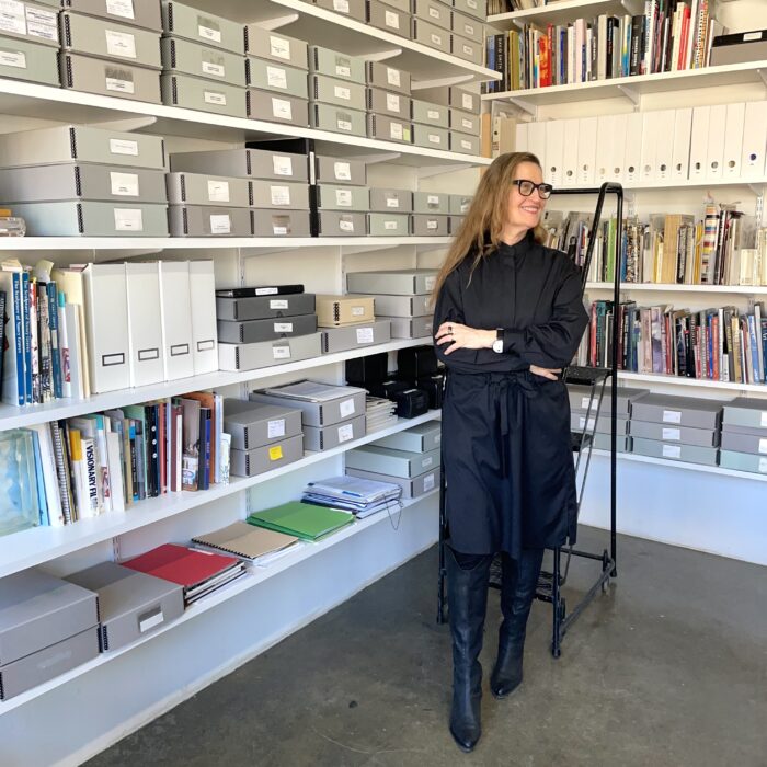 Christina Hunter, executive director of the Nancy Graves Foundation in the foundation's archive. © Nancy Graves Foundation, Inc./VAGA at ARS, NY